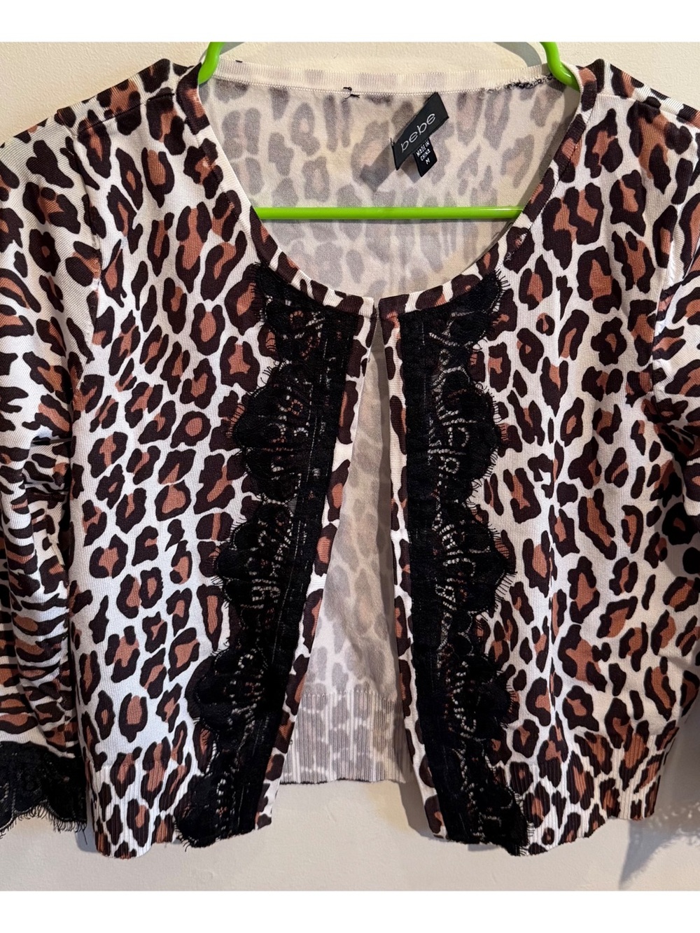 Bebe | leopard print & lacy cardigan